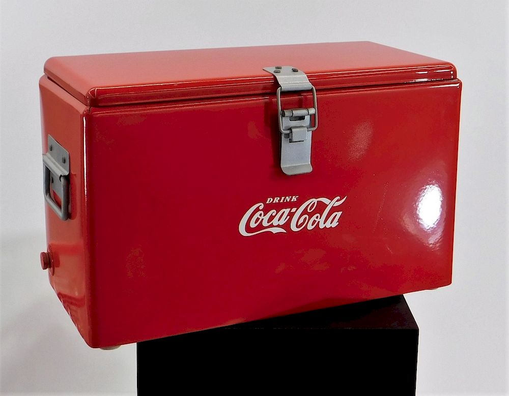 Appraisal: Vintage Drink Coca-Cola Red Advertisement Cooler United States th Century