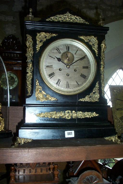 Appraisal: A substantial th century bracket clock the ebonised case with