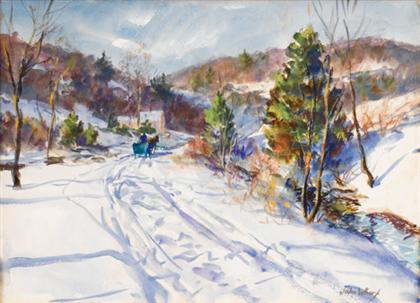 Appraisal: JOHN WHORF american - WINTER LANDSCAPE WITH HORSE AND SLED