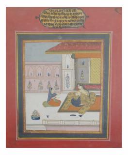 Appraisal: Indian Manuscript Two Figures Indian manuscript of two figures Art