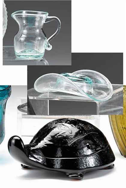 Appraisal: Group of blown glass novelty items The first an amber