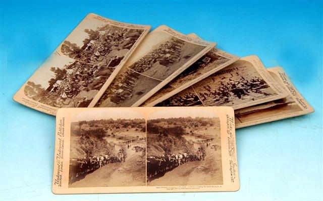 Appraisal: SIX STEREOSCOPIC CARDS by Underwood Underwood relating to the Boer