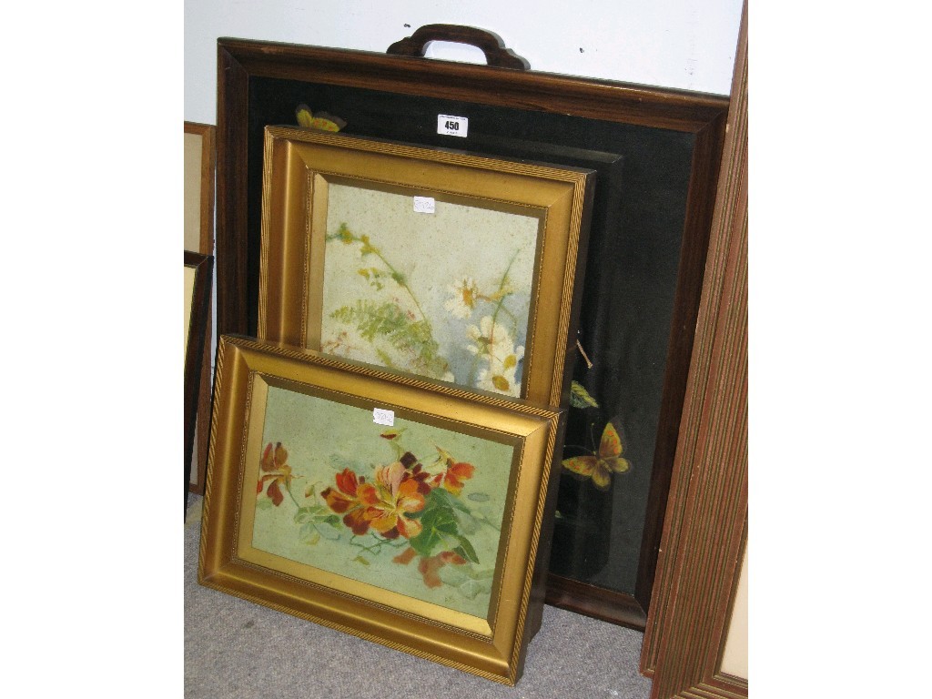 Appraisal: Lot comprising two oil on canvas still lifes both initialled