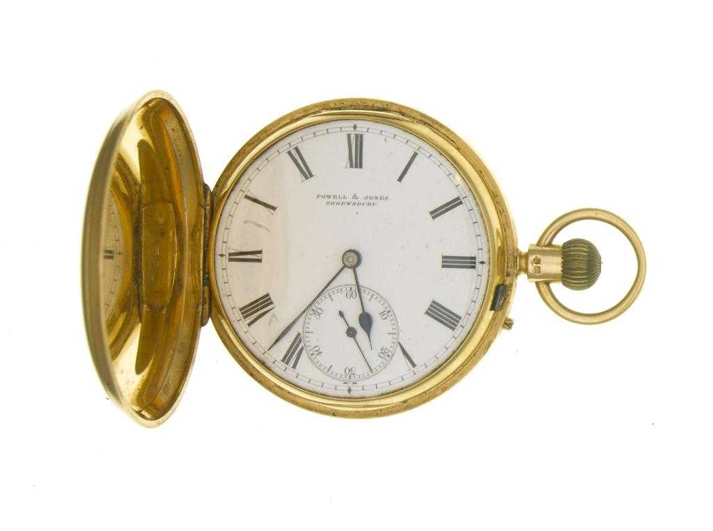 Appraisal: AN CT GOLD HUNTING CASED KEYLESS LEVER WATCH with enamel