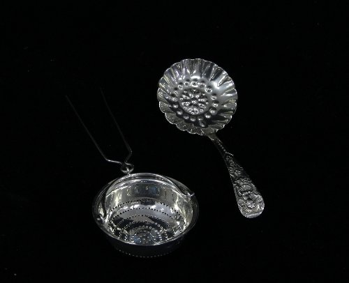 Appraisal: A George III silver tea strainer London of pierced form