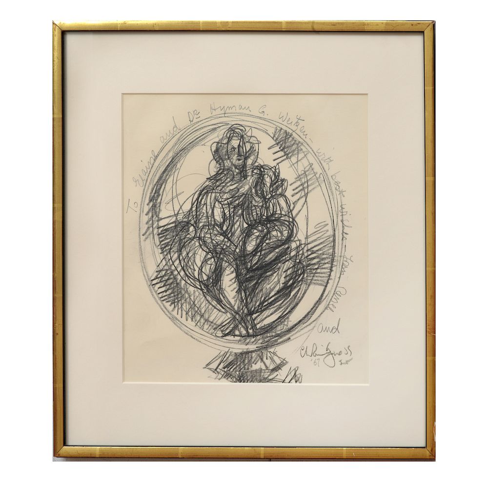 Appraisal: Chaim Gross - Sketch for a Sculpture Pencil on paper