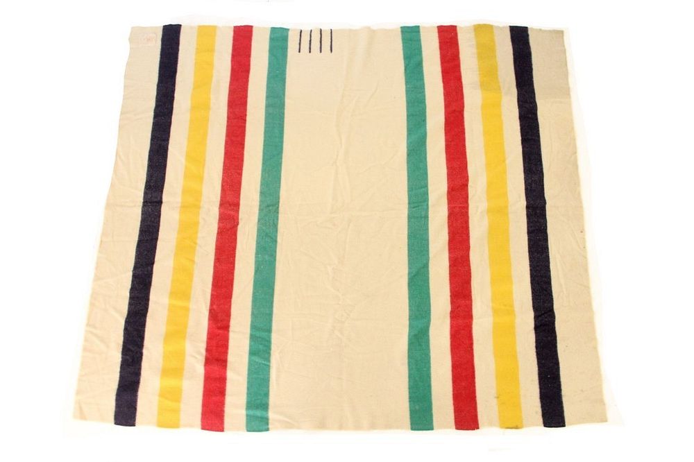 Appraisal: Original Hudson Bay Four Point Trade Blanket For your consideration