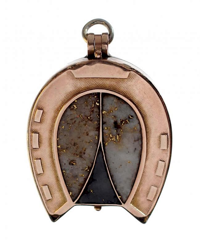 Appraisal: Gold Fob In Horseshoe Shape Circa Made of rose gold