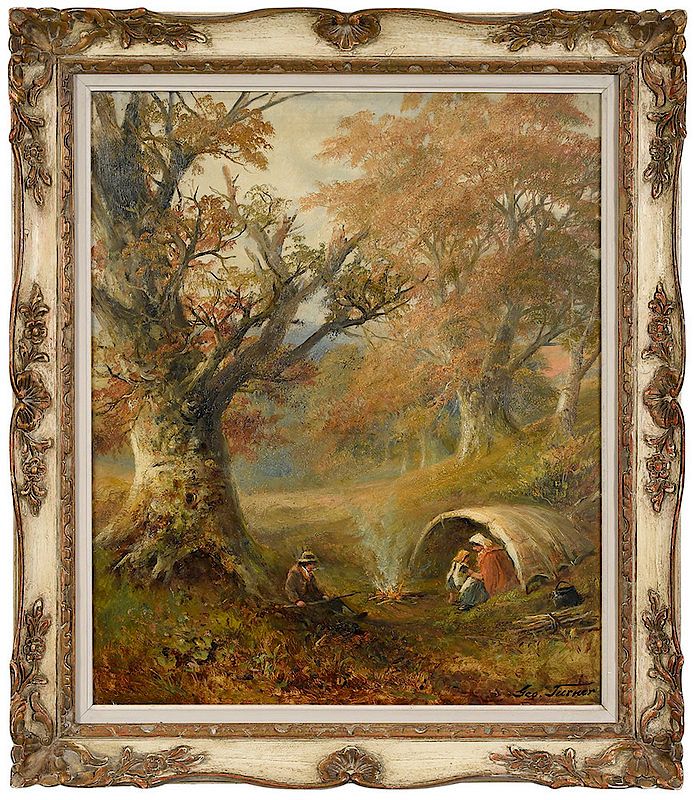 Appraisal: George Turner British - Gypsies in the Wood signed lower