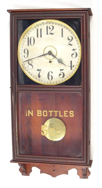 Appraisal: COCA COLA ADVERTISING REGULATOR CLOCK Waterbury Clock Co No -