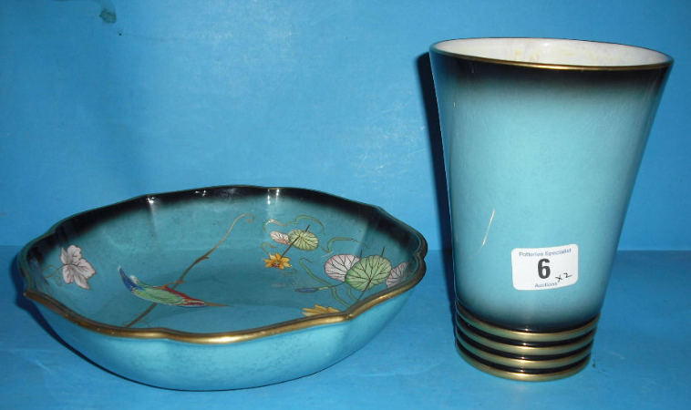 Appraisal: Carltonware Bleu Royale Vase and Bleu Royale Bowl decorated with