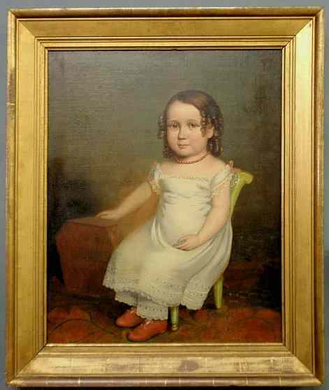 Appraisal: Fine American oil on canvas portrait of Elizabeth Matilda Everingham