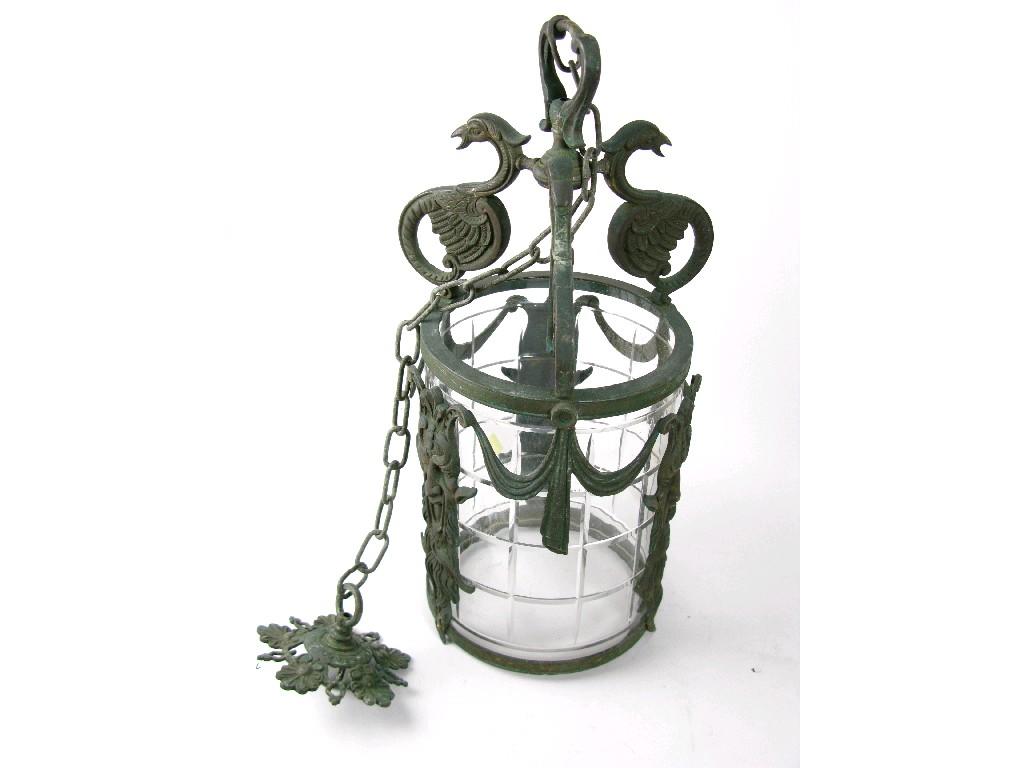 Appraisal: A th Century brass Lantern of circular form with scrolled