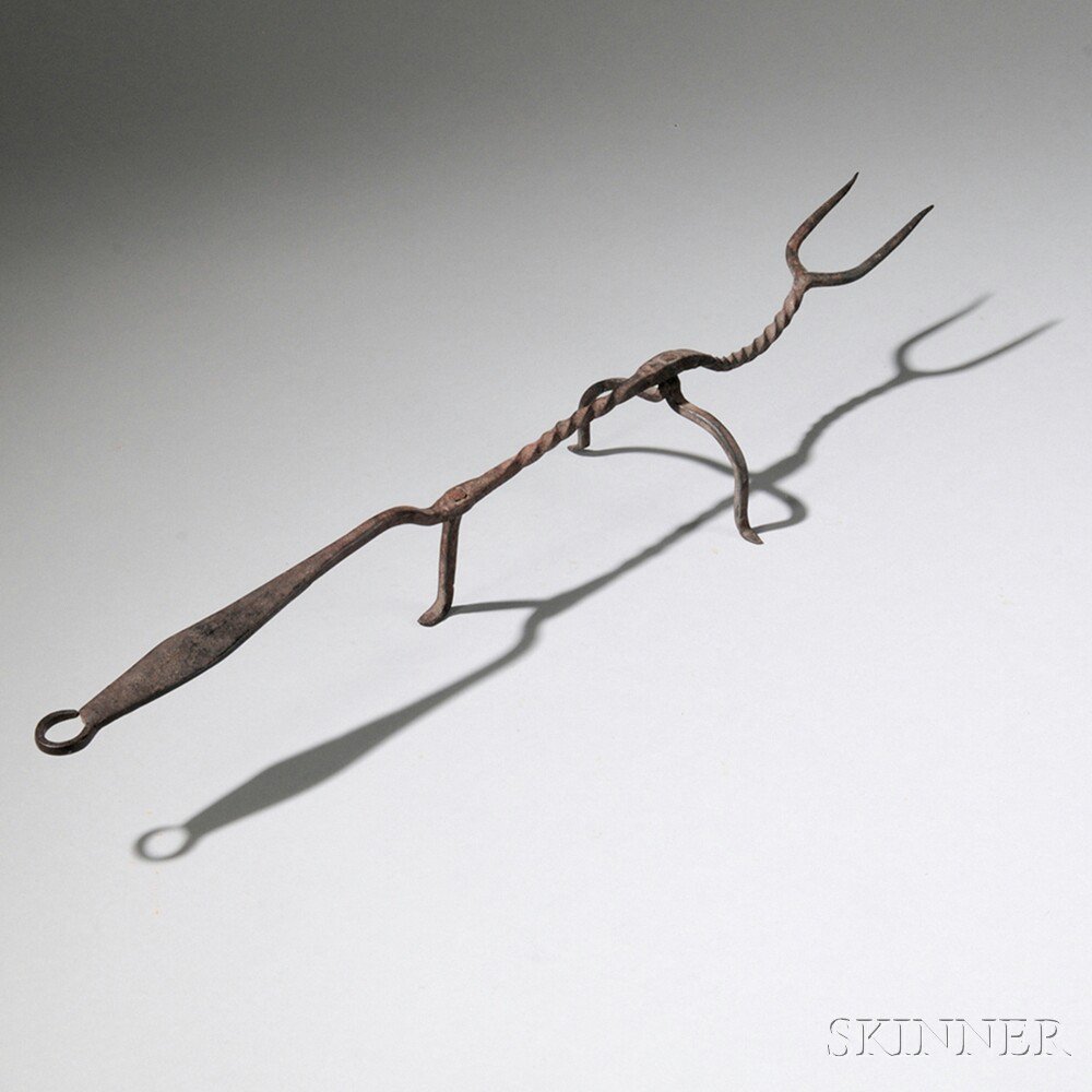 Appraisal: Wrought Iron Toasting Fork America late th early th century