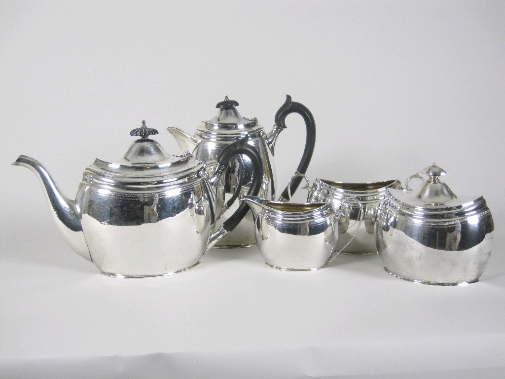 Appraisal: A George V five piece Tea Service of oval form