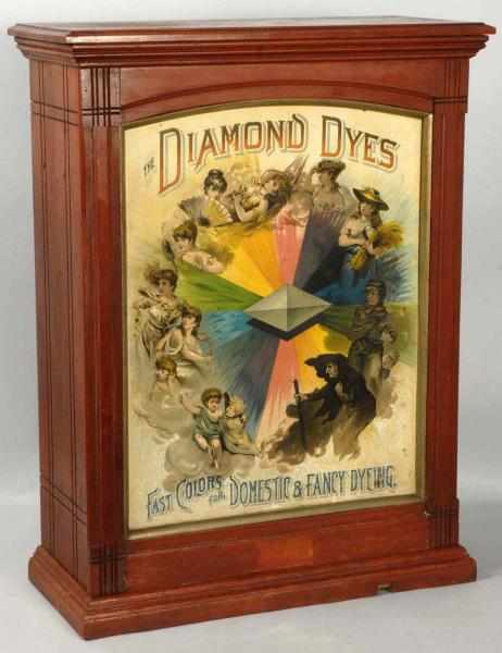 Appraisal: Diamond Dyes Display Cabinet Description Beautiful image with colorful front