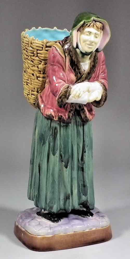 Appraisal: A th Century Brownfield majolica figure of a standing woman