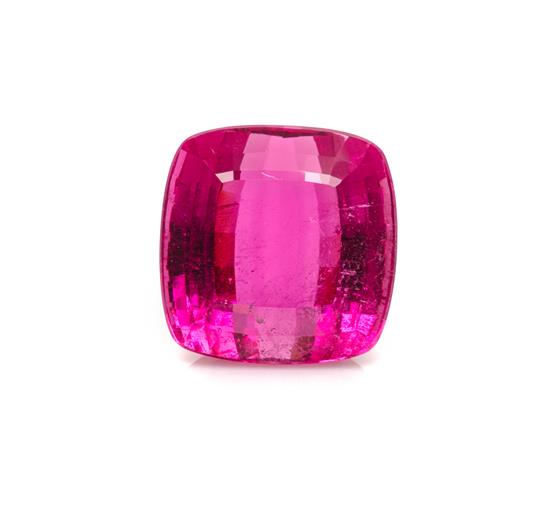 Appraisal: Sale Lot A Carat Cushion Cut Pink Tourmaline measuring approximately