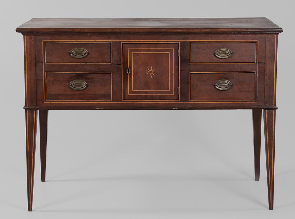 Appraisal: Southern Federal Inlaid Cherry Sideboard probably South Carolina early- th