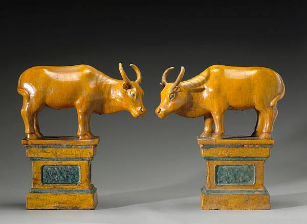 Appraisal: Property from Various Owners th Century The oxen standing at