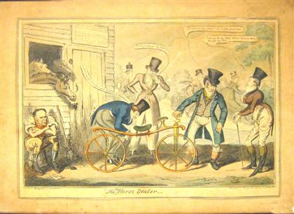 Appraisal: piece Hand-Colored Engraving Cruikshank George The Hobby Horse Dealer London