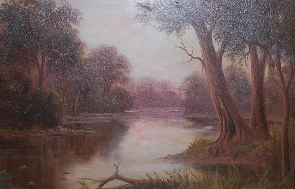 Appraisal: ARNOLD JARVIS LAKE SCENE X CM ARNOLD JARVIS LAKE SCENE