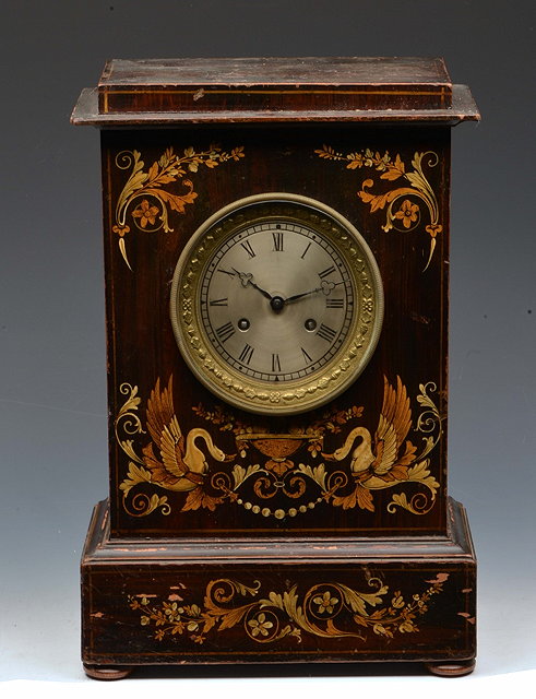 Appraisal: A TH CENTURY FRENCH MANTEL CLOCK having a silvered Roman