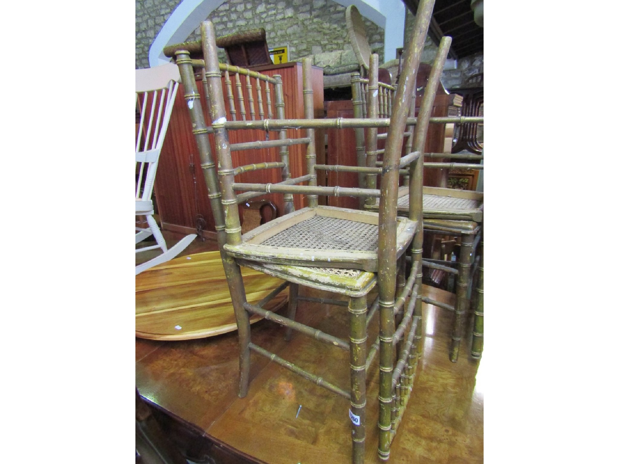 Appraisal: A set of four Regency probably beechwood lightweight occasional chairs