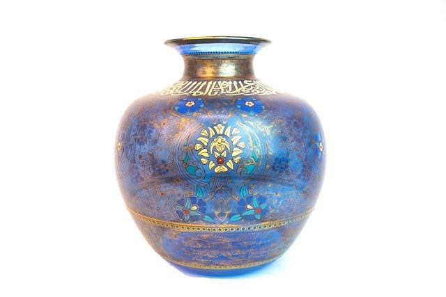 Appraisal: An enamelled glass vase by Philippe Joeseph Brocard circa enamelled