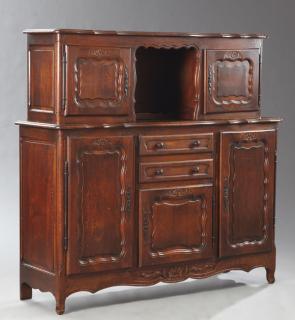 Appraisal: French Louis XV Style Carved Oak Sideboard late French Louis