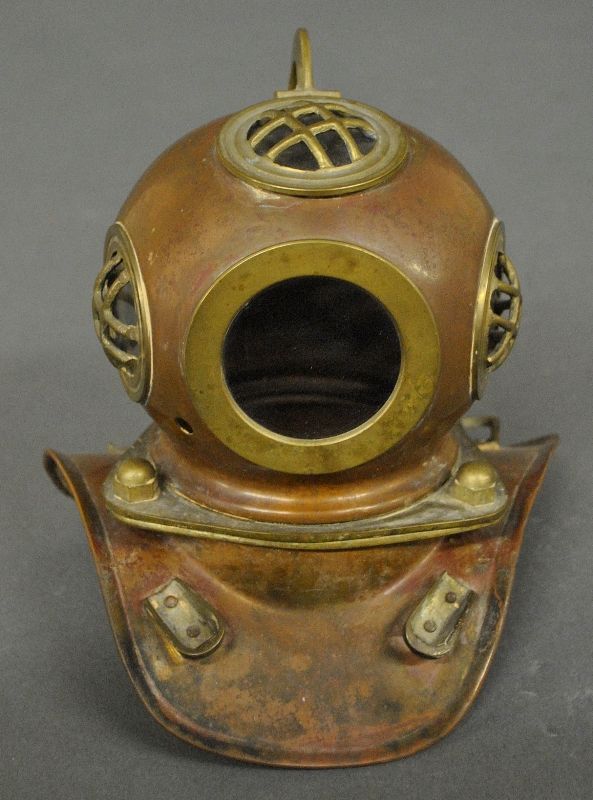 Appraisal: - Copper and brass model of a diver s helmet