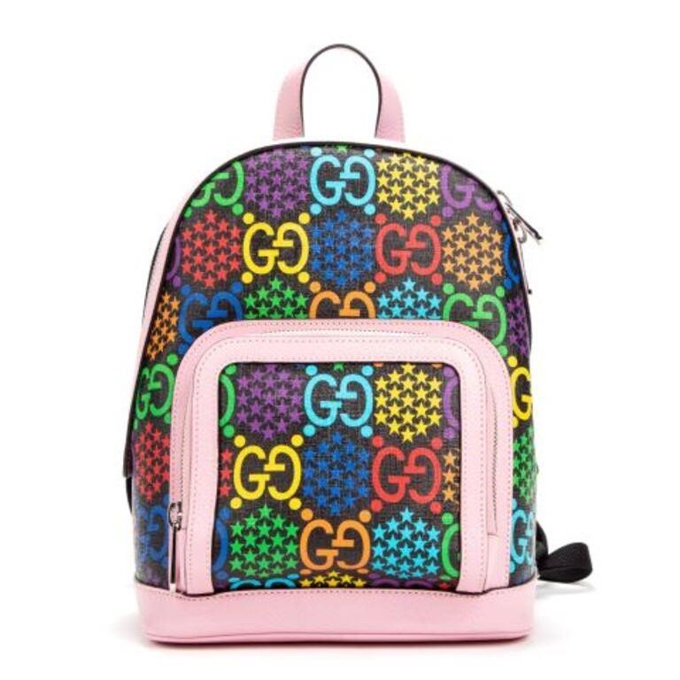 Appraisal: Gucci Psychedelic backpack in GG monogram rainbow coated canvas with