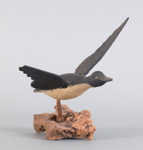 Appraisal: Goldeneye miniature duck decoy in flight ca l