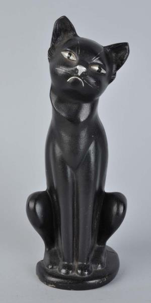 Appraisal: Cast Iron Deco Sitting Cat Doorstop Made by Hubley cat