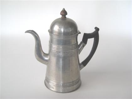 Appraisal: Pewter lighthouse coffeepot israel trask beverly massachusetts - Domed lid