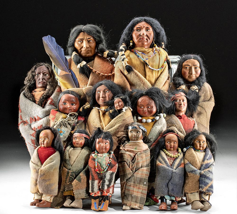 Appraisal: th C Native American Dolls - Skookum New World America