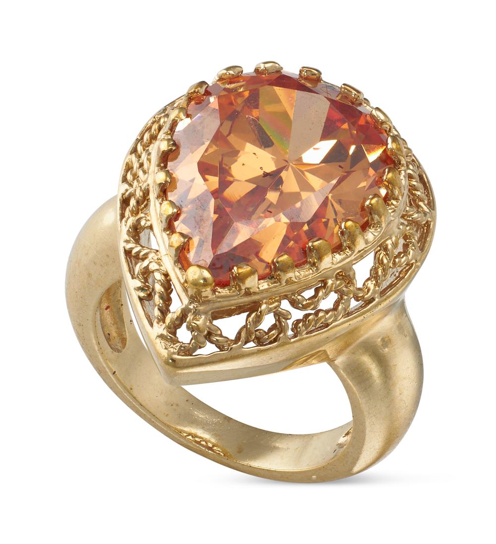 Appraisal: SPESSARTINE GARNET AND KT GOLD RING APPROX DWT SPESSARTINE GARNET