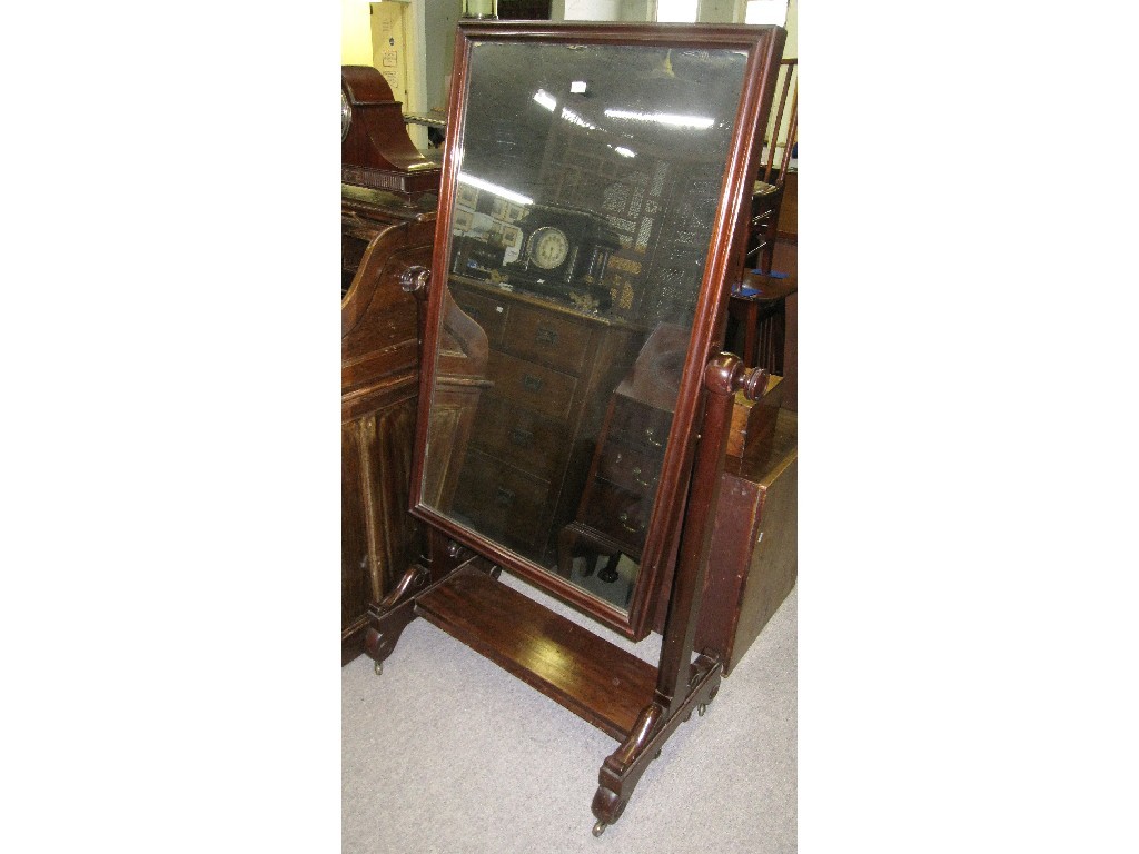 Appraisal: Victorian mahogany cheval mirror