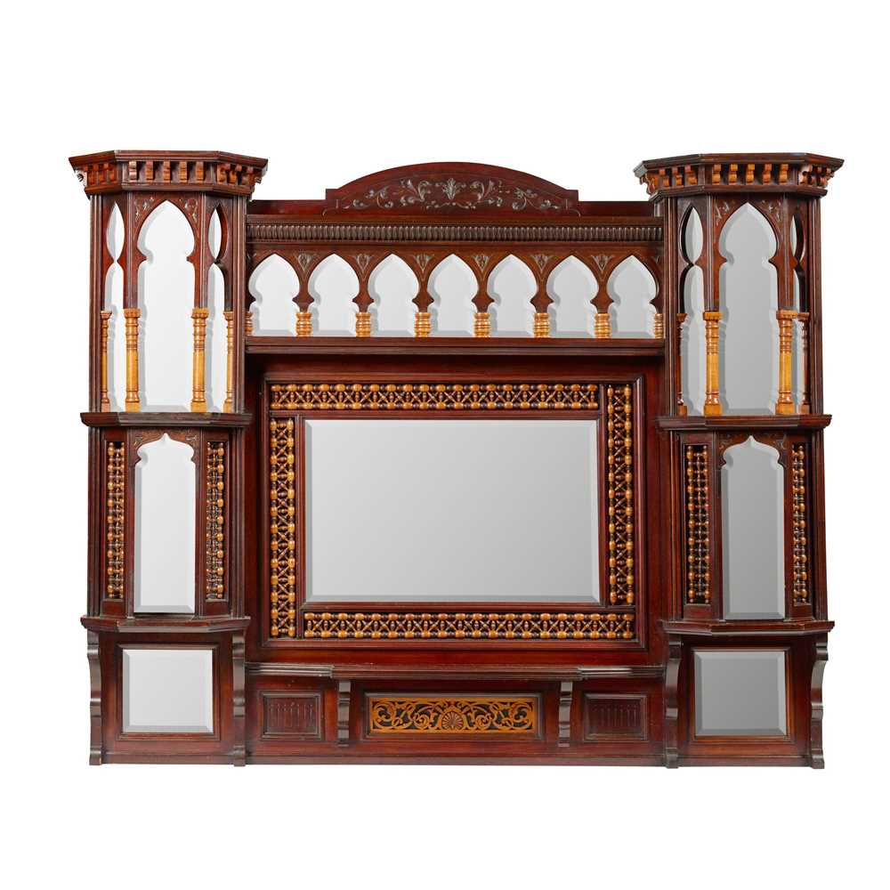 Appraisal: JACKSON GRAHAM ATTRIBUTED MAKERS ANGLO-MORESQUE OVERMANTEL MIRROR CIRCA mahogany boxwood