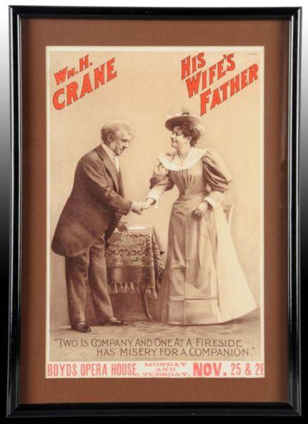 Appraisal: His Wife's Father Paper Litho Theatre Poster Description Circa Matted