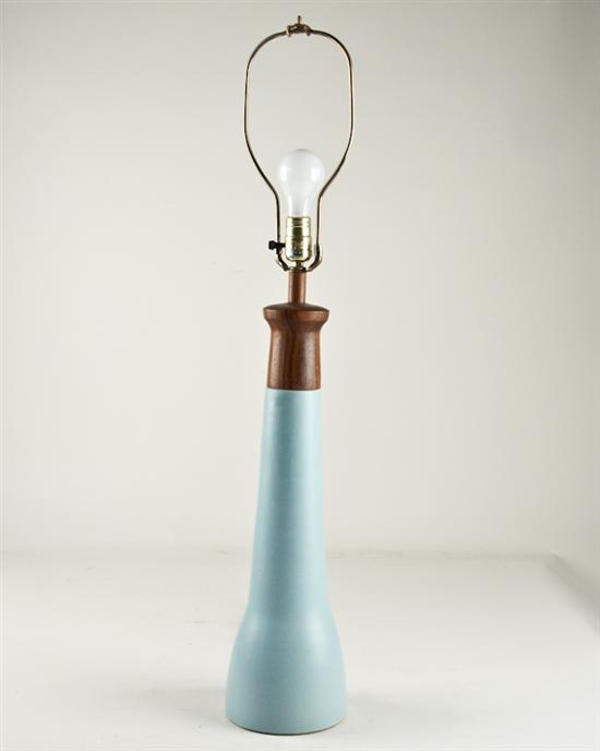 Appraisal: Martz Light Blue Table Lamp H