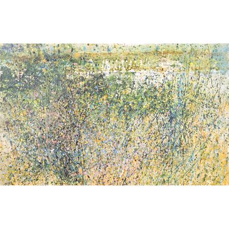 Appraisal: American School th Century Untitled Field of Wildflowers Estimate nbsp