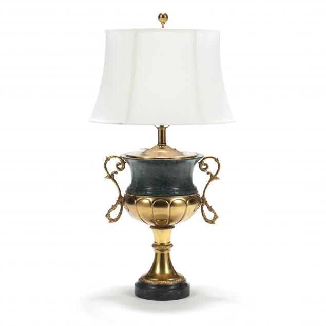 Appraisal: MAITLAND SMITH MARBLE AND BRASS URN FORM TABLE LAMP Late