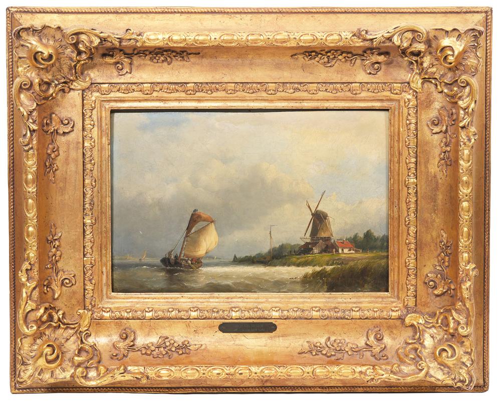 Appraisal: NICOLAAS RIEGEN 'DUTCH SHIP' OIL ON BOARDNicolaas Riegen Amsterdam -