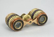 Appraisal: French Decorative Binoculars Unusual pair of glasses with decorative brass