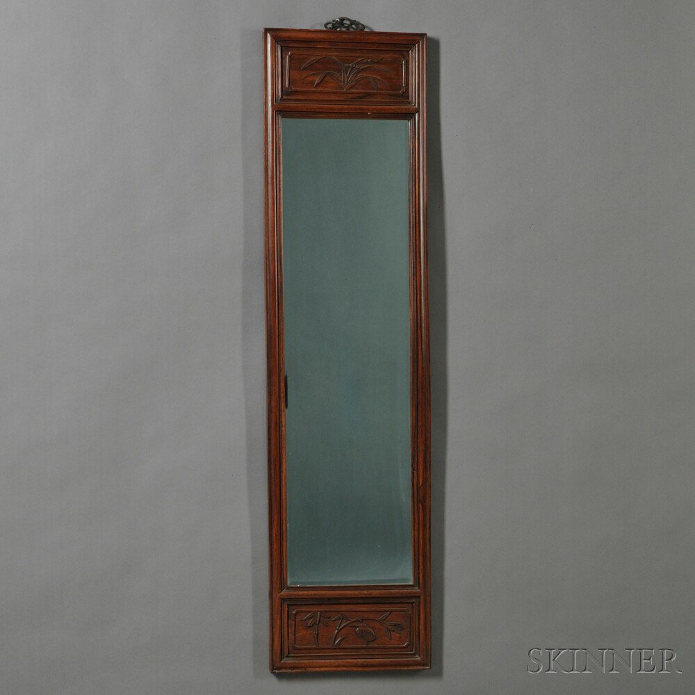 Appraisal: Wood-framed Mirror China rectangular with a mirror set between an