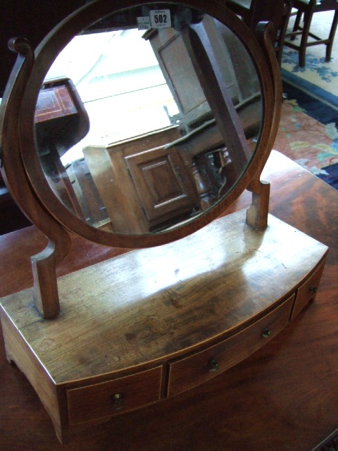 Appraisal: A th century mahogany swing frame toilet mirror with triple