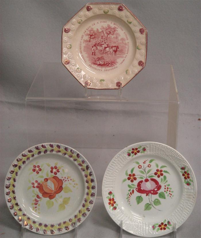 Appraisal: Rose pattern English creamware plates d good condition with a