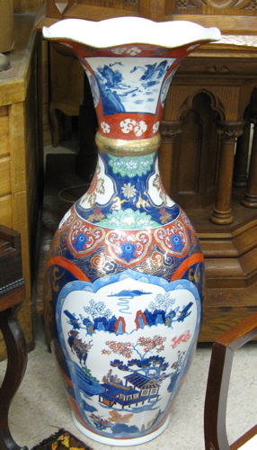 Appraisal: LARGE CHINESE PORCELAIN FLOOR VASE Japanese Imari design of standard