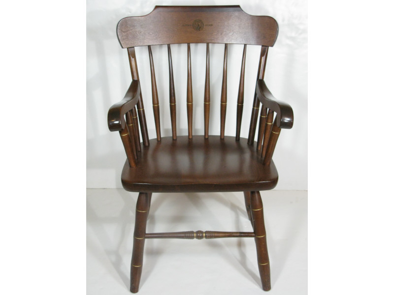 Appraisal: Davidson College Chair mahogany bamboo turned spindle back arm supports